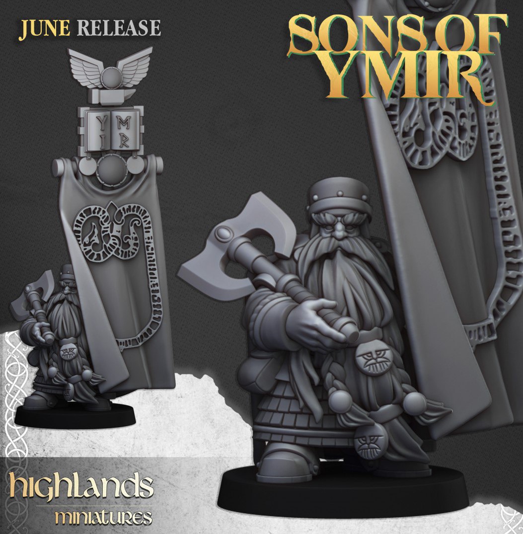 Sons of Ymir – Dwarf Army Set by Highlands Miniatures | Modular Resin Infantry, Cavalry & War Machines for Fantasy Wargames