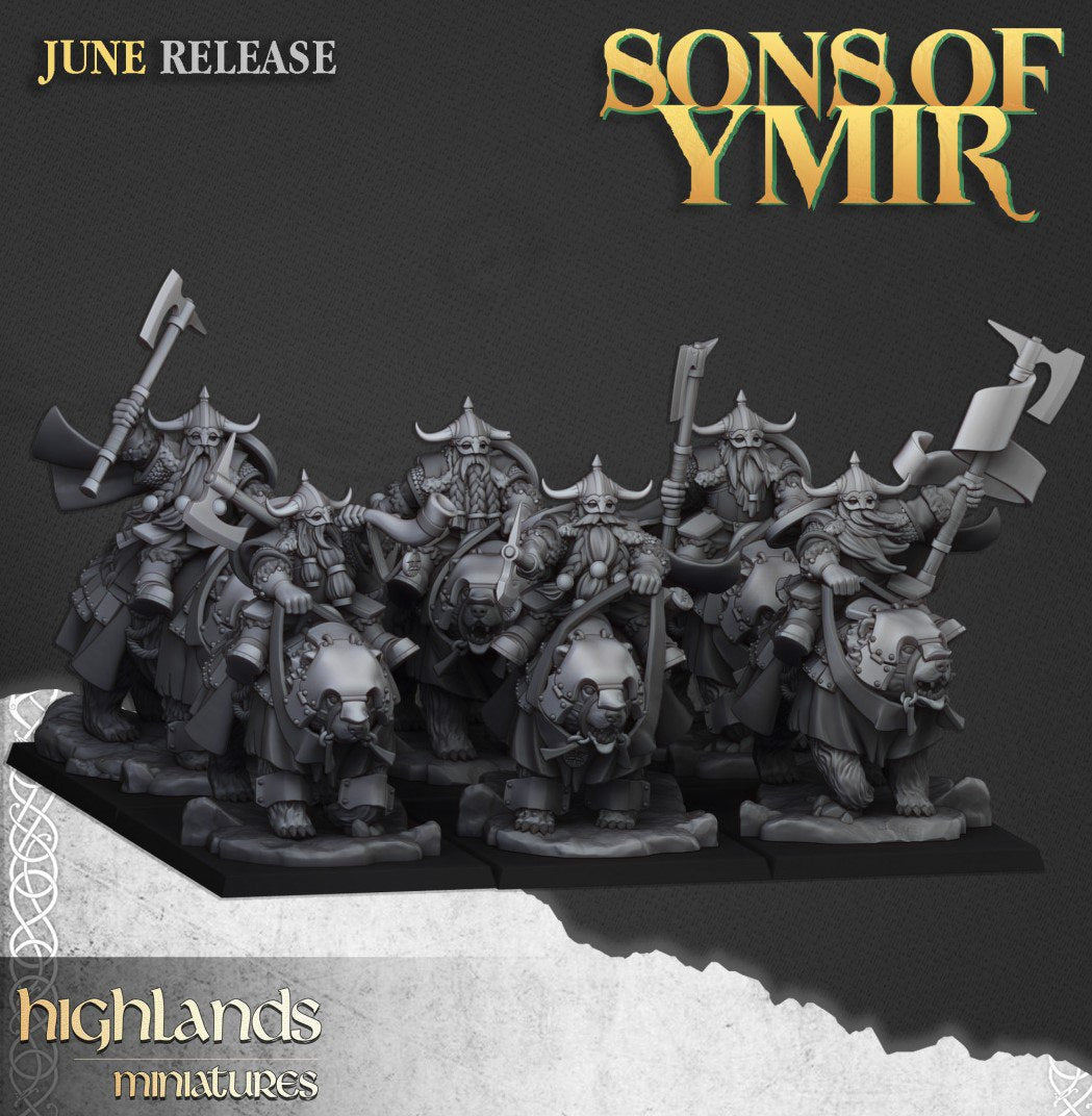 Sons of Ymir – Dwarf Army Set by Highlands Miniatures | Modular Resin Infantry, Cavalry & War Machines for Fantasy Wargames