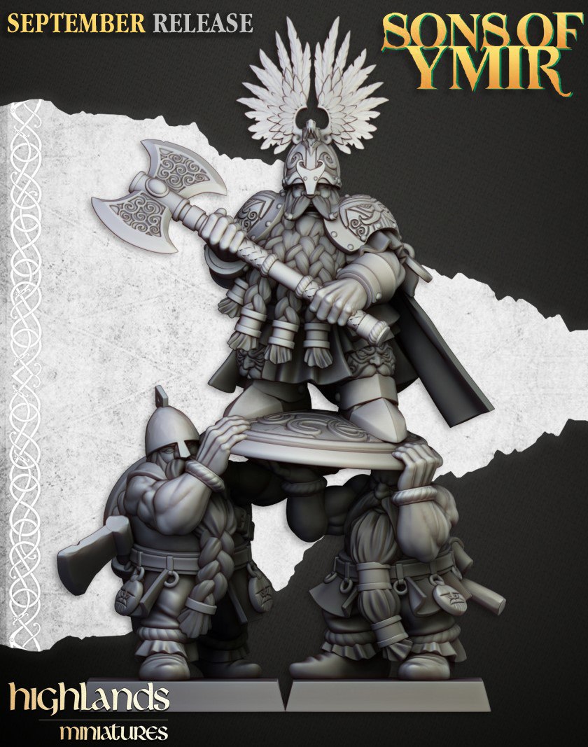 Sons of Ymir – Dwarf Army Set by Highlands Miniatures | Modular Resin Infantry, Cavalry & War Machines for Fantasy Wargames