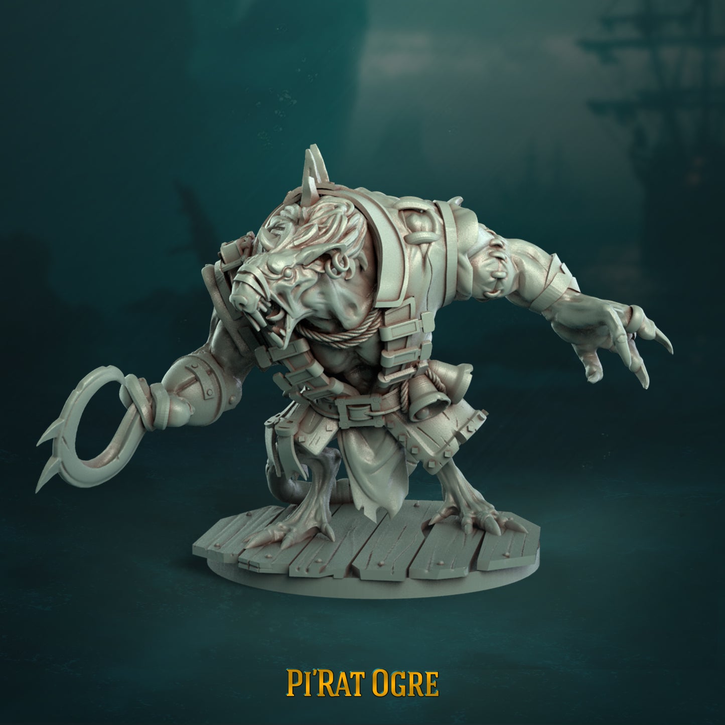 Pi'rats Team - 16 High-Quality 3D Print Skaven Miniatures | Blood Fantasy Football Bowl | Punga Miniatures