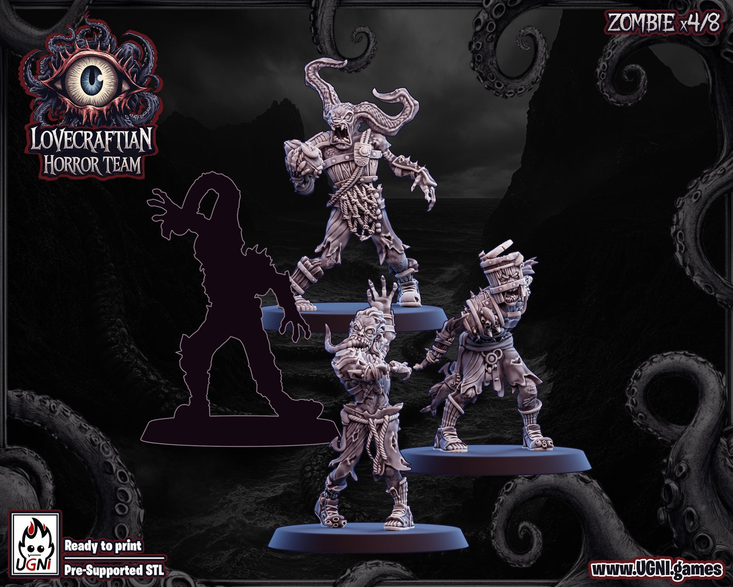 Necromantic Lovecraftian Horror Blood Undead Fantasy Football Team UGNI Miniatures - TheMajorLab