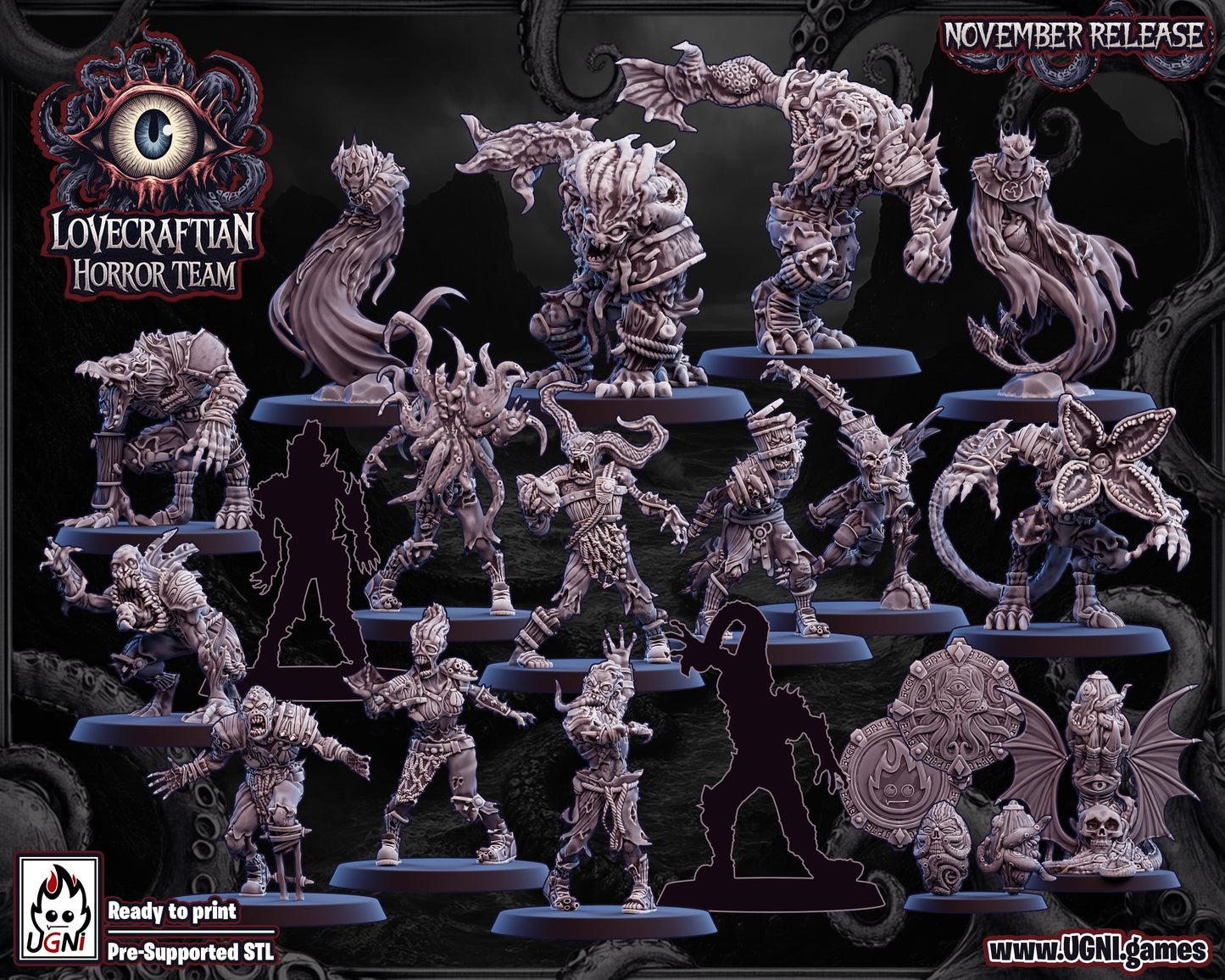 Necromantic Lovecraftian Horror Blood Undead Fantasy Football Team UGNI Miniatures - TheMajorLab