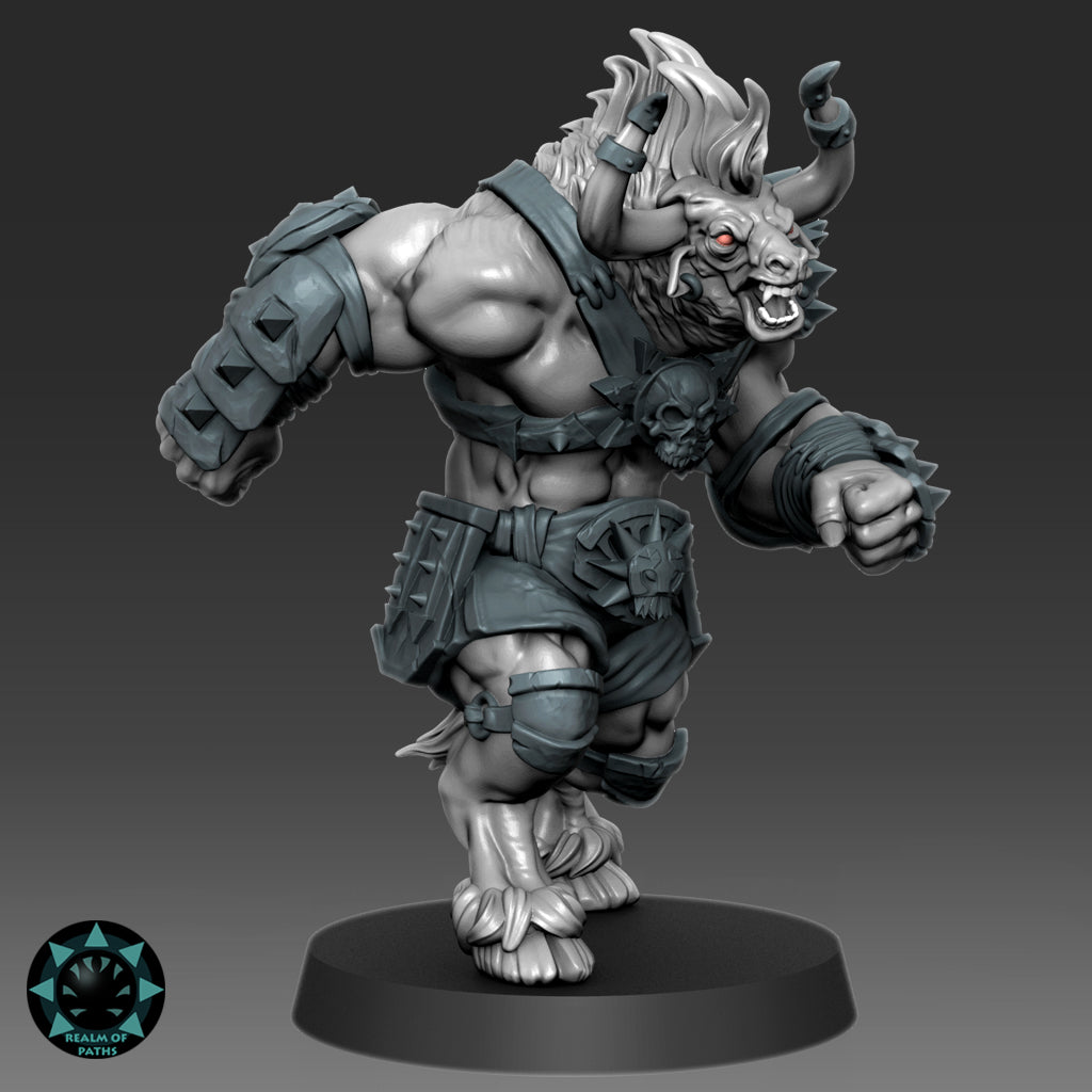 Abyss Warriors The Inferno | 16 Miniatures | Chaos Beastmen Team | Fantasy Football Bowl | Realm of paths