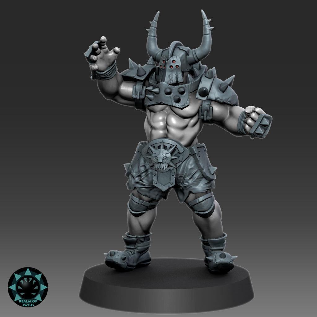 Abyss Warriors The Inferno | 16 Miniatures | Chaos Beastmen Team | Fantasy Football Bowl | Realm of paths