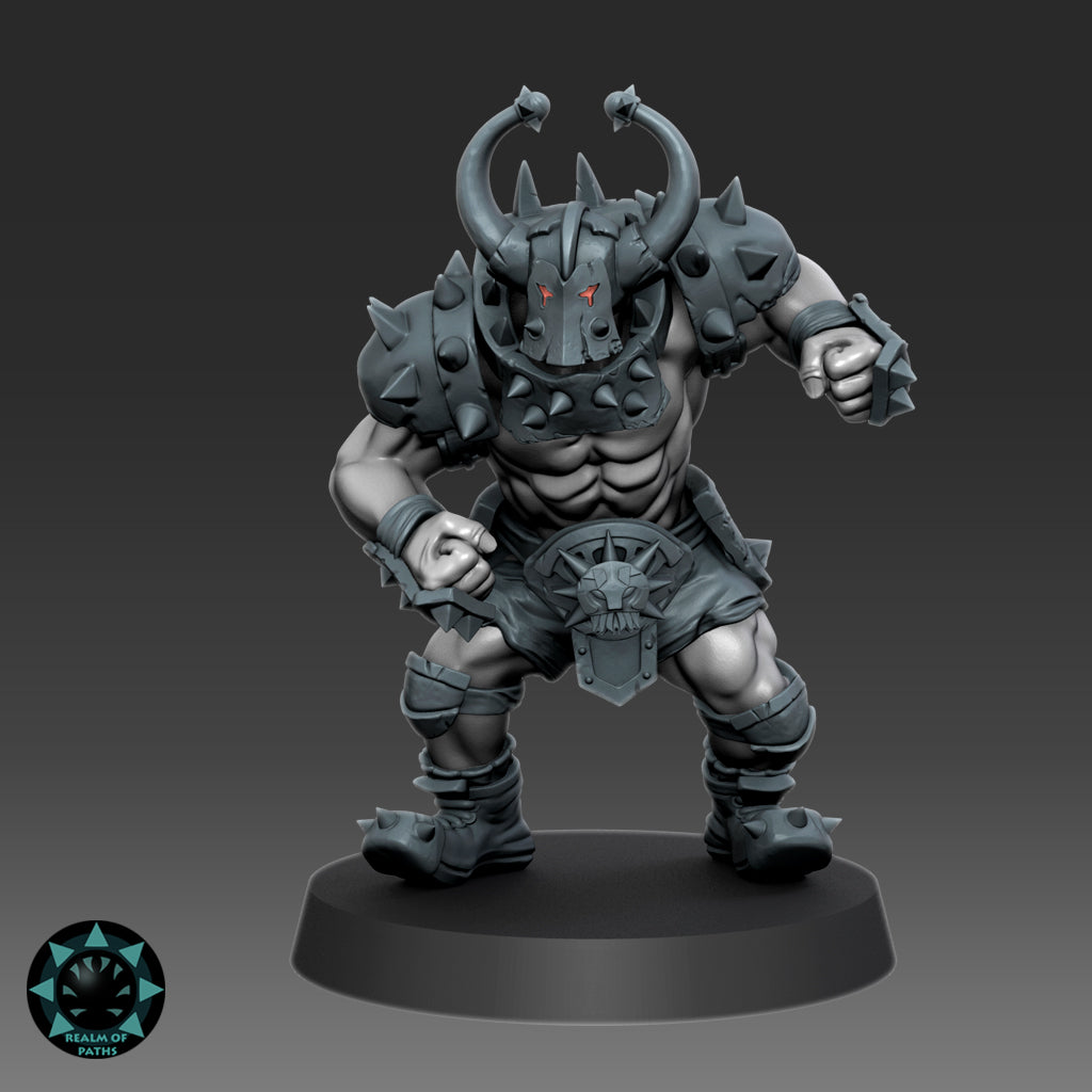 Abyss Warriors The Inferno | 16 Miniatures | Chaos Beastmen Team | Fantasy Football Bowl | Realm of paths