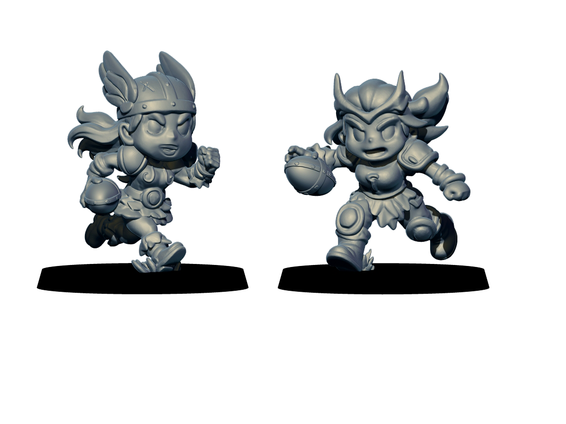 Northmen Chibis – 18 Miniatures High Quality Resin Blood Fantasy Football Bowl Team – Big Head Chibis