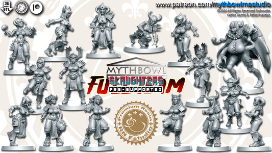 Slaughters Team - 16 High-Quality 3D Print Miniatures | Blood Fantasy Football Bowl | Mythbowl RN Estudio