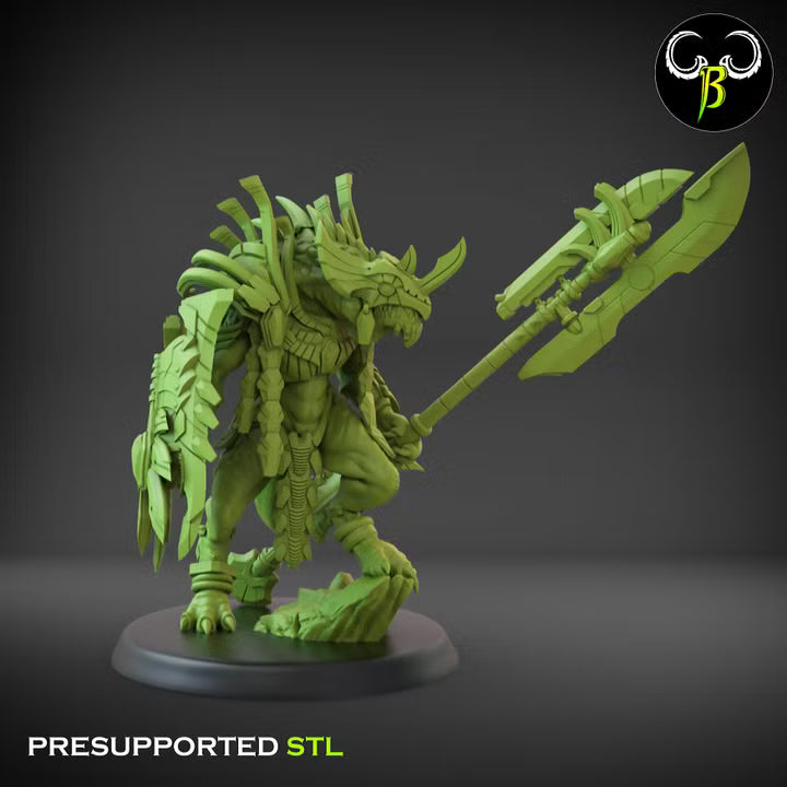 Stellar Guard Prime - ClayBeastCreation, Starscales lizardmen miniature