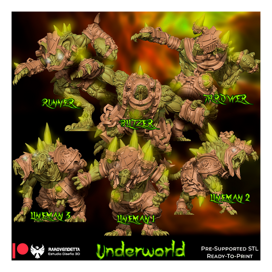 Underworld Team Blood Fantasy Football Bowl 20 high Quality Miniatures Rakovendetta