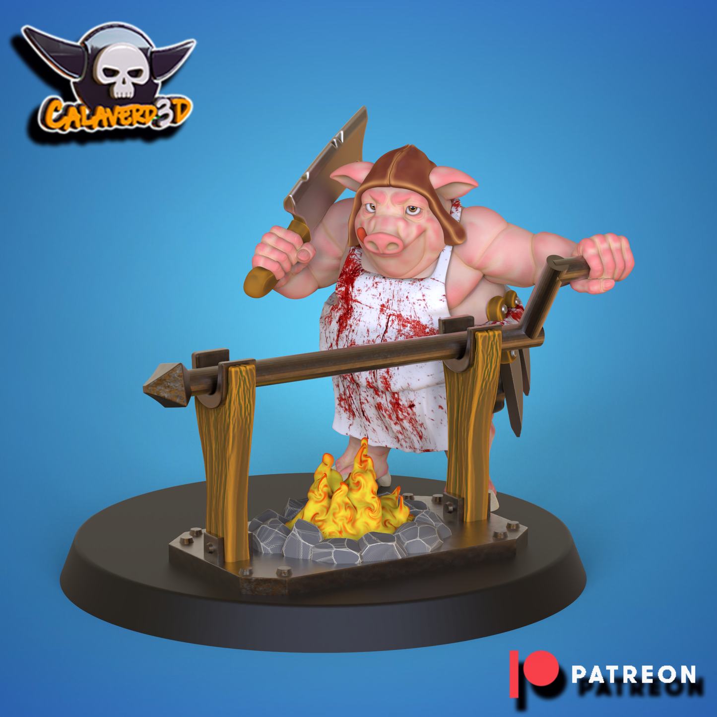 Porkos Star Player - Orc Team for Fantasy Football Miniature Tabletop Game - Calaverd3D - TheMajorLab