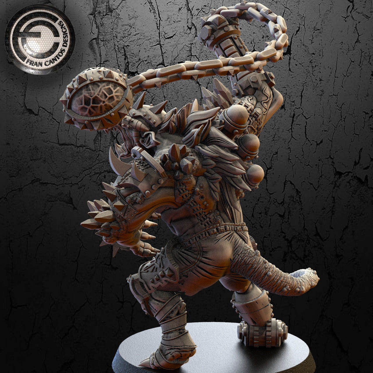 KEEREK RAT-OGRE Star Player | Fran Cantos Designs | Fantasy Football Miniature | Skaven Resin Rat Ogre with Chain Ball