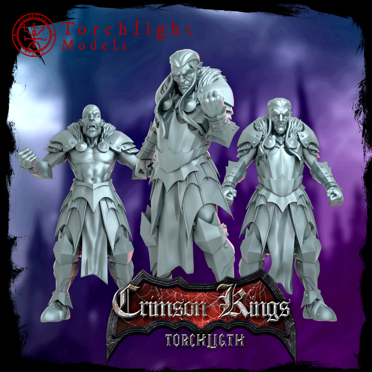 Crimson Kings Vampire Team - 17 High-Quality 3D Print Miniatures | Blood Fantasy Football Bowl | Torchlight Models