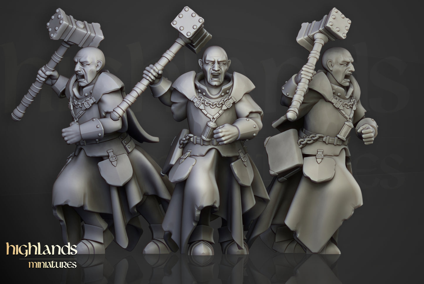 Inquisitorial Band – Human Mordheim Warband Miniatures by Highlands Miniatures | 3D Printed for Skirmish & Fantasy Wargames