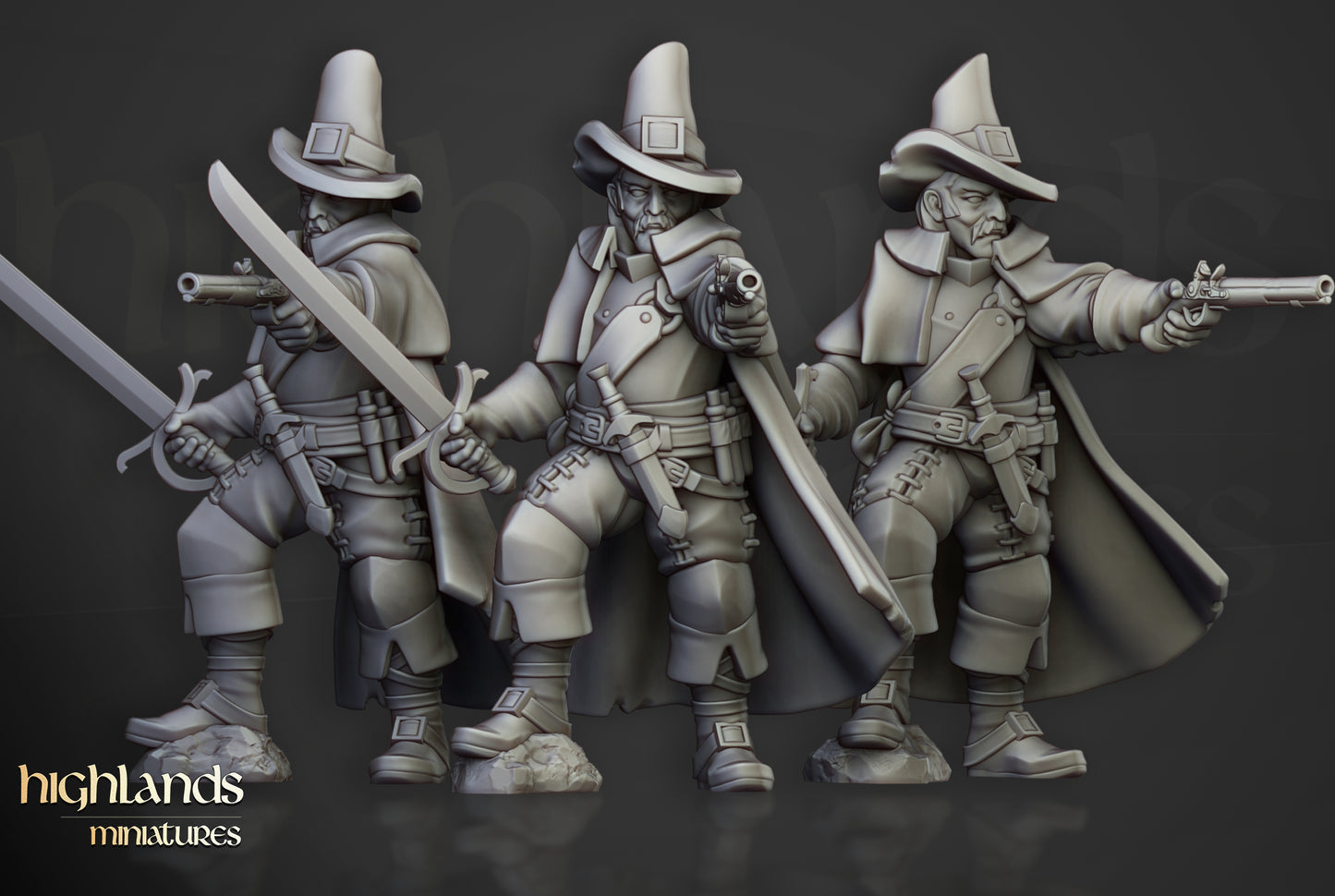 Inquisitorial Band – Human Mordheim Warband Miniatures by Highlands Miniatures | 3D Printed for Skirmish & Fantasy Wargames