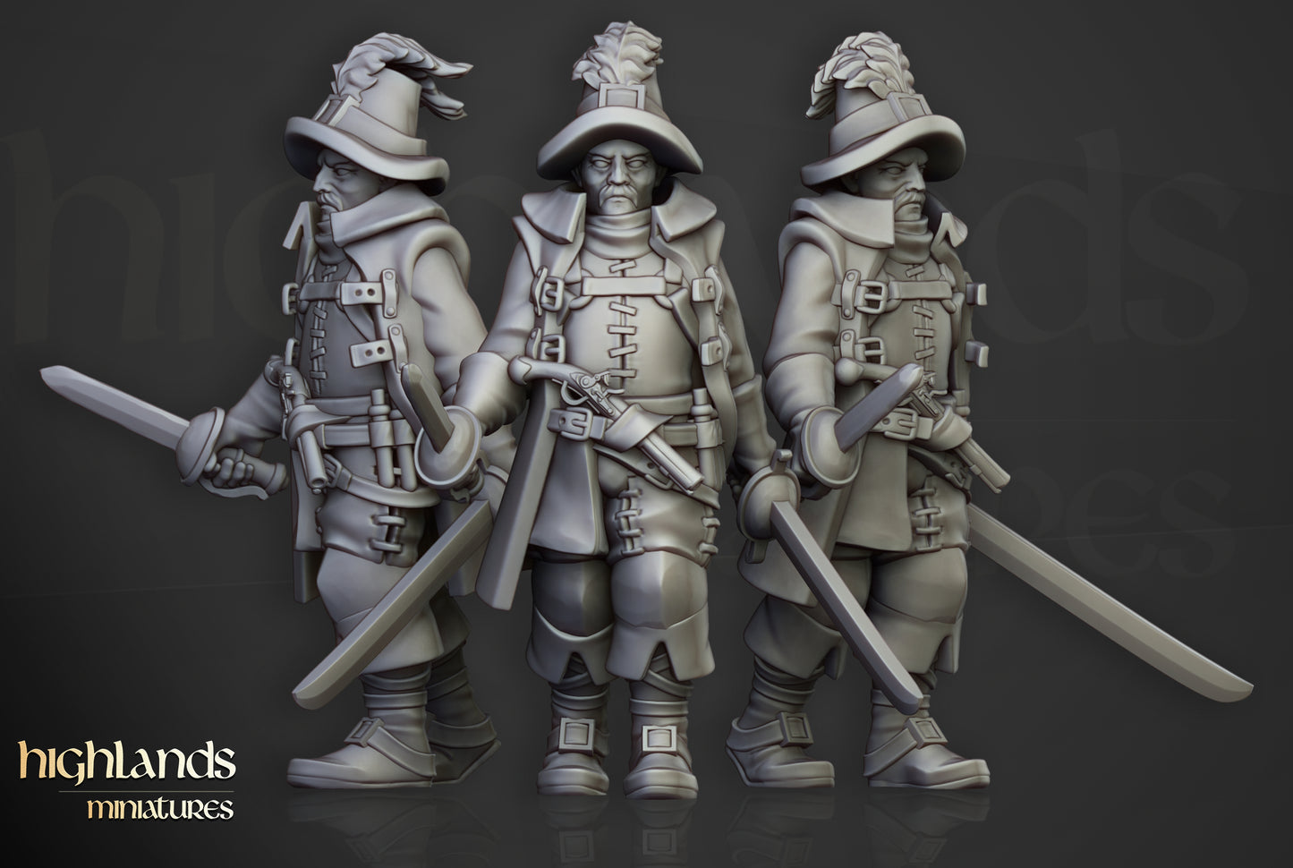 Inquisitorial Band – Human Mordheim Warband Miniatures by Highlands Miniatures | 3D Printed for Skirmish & Fantasy Wargames