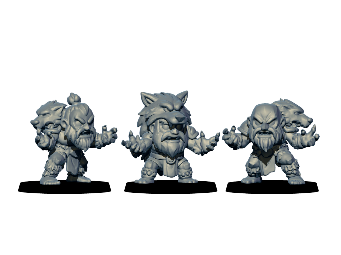 Northmen Chibis – 18 Miniatures High Quality Resin Blood Fantasy Football Bowl Team – Big Head Chibis