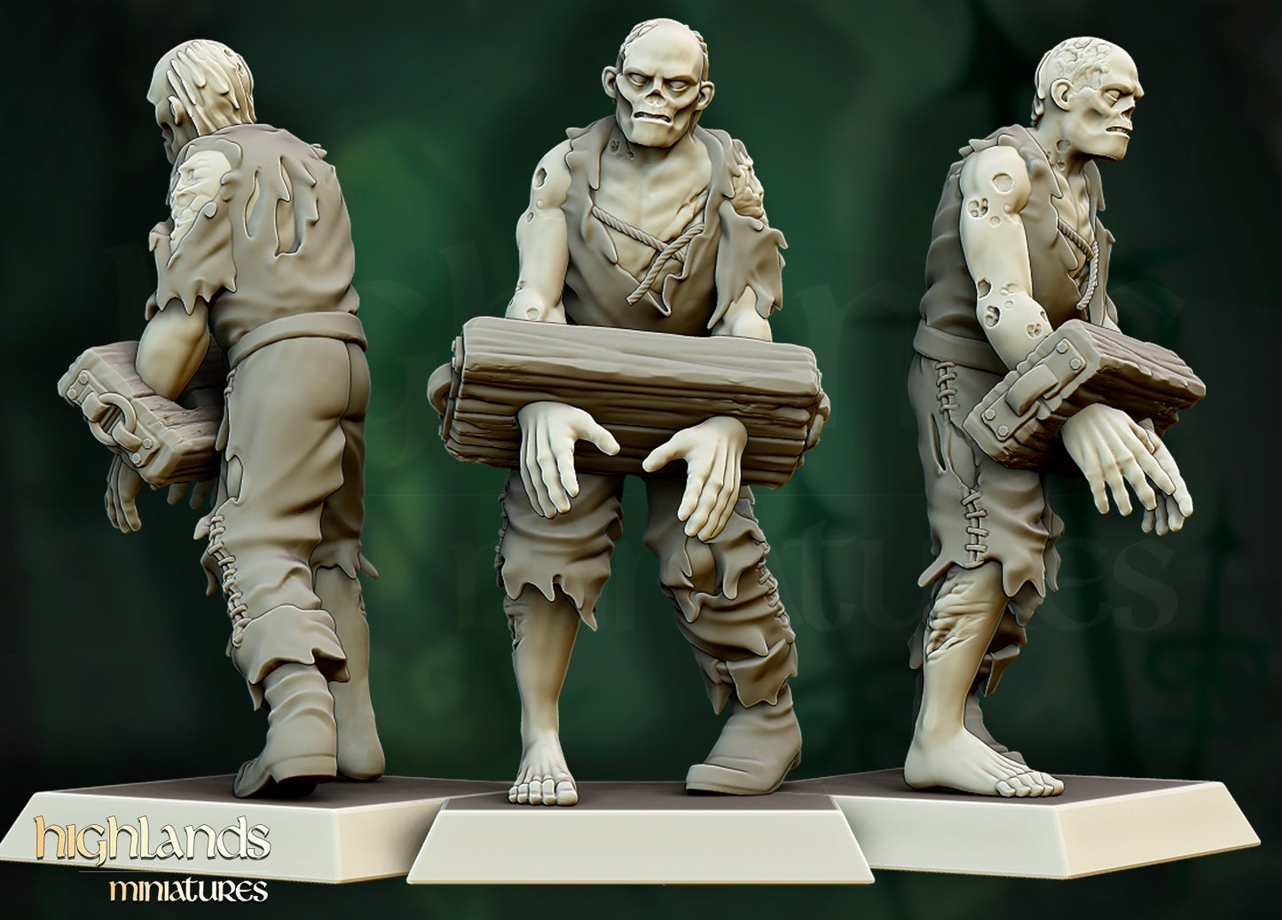 Zombie Warriors – Vampire Undead Army by Highlands Miniatures | Resin Undead Miniatures for Fantasy Wargames