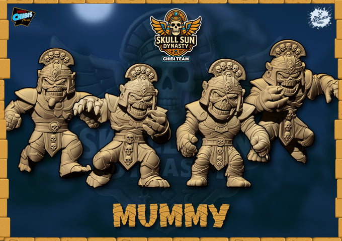 Skull Sin Dymasty Chibi Tomb Kings for fantasy football miniature tabletop game Big Head Chibis