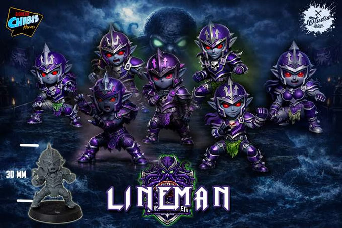 Sons of Kraken Chibi Dark Elves for fantasy football miniature tabletop game Big Head Chibis (Copy) - TheMajorLab