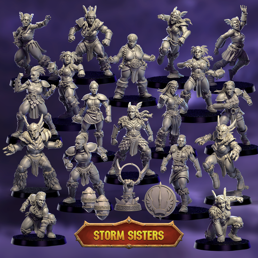 Storm Sisters - Amazons team for Fantasy Football Miniature Tabletop Game Punga Miniatures - TheMajorLab