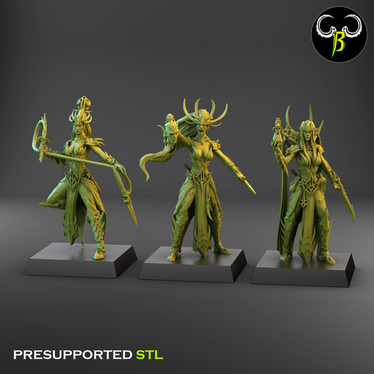 Hight devout squad - Hero Pack - Cult of the EIGHT - Dark Elves army - Clay Beast Creations - TheMajorLab