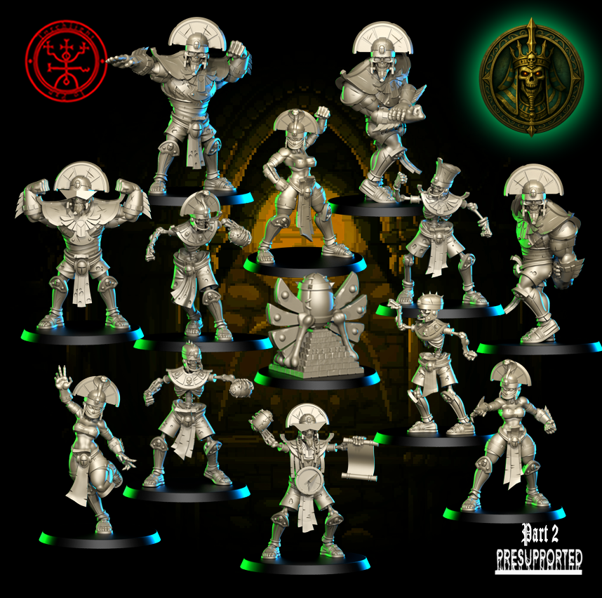 The Osteopharaosis Tomb Kings Team for Fantasy Football Miniature Tabletop Game Torchlight Models