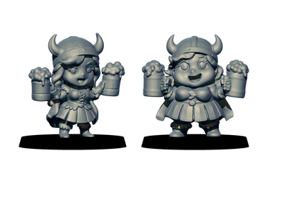 Northmen Chibis – 18 Miniatures High Quality Resin Blood Fantasy Football Bowl Team – Big Head Chibis