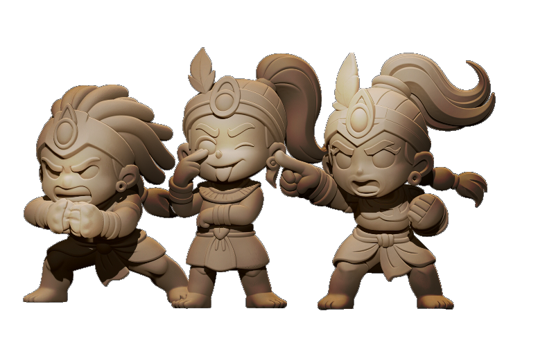 Chibi Amazons – Amazon Fantasy Football Team – High Quality Resin Miniatures – Big Head Chibi