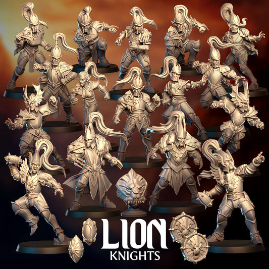 Lion Knights - High Elves - Team for Fantasy Football Miniature Tabletop Game - Punga Miniature - TheMajorLab
