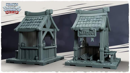 Kraken Stadium Gates of Glory Booths for Fantasy Football Tabletop Miniature Game - Kraken 3D Studios