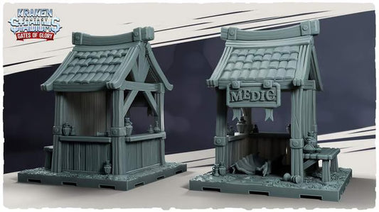 Kraken Stadium Gates of Glory Booths for Fantasy Football Tabletop Miniature Game - Kraken 3D Studios