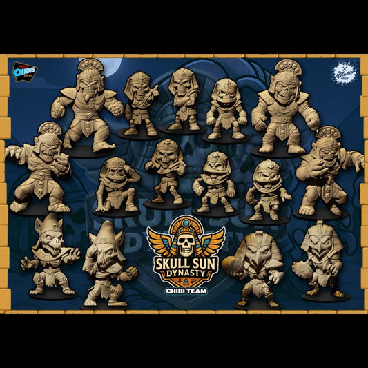 Skull Sin Dymasty Chibi Tomb Kings for fantasy football miniature tabletop game Big Head Chibis