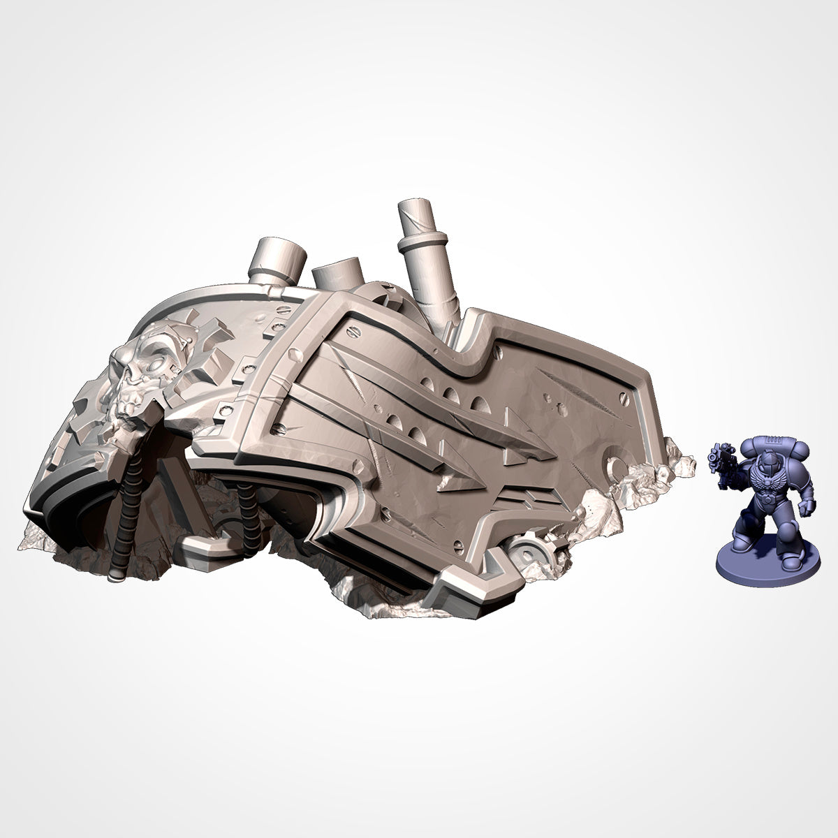 Crushed Titan Ruins – Epic War Machine Wreckage Terrain for Warhammer 40K & Sci-Fi Wargames Txarli Factory