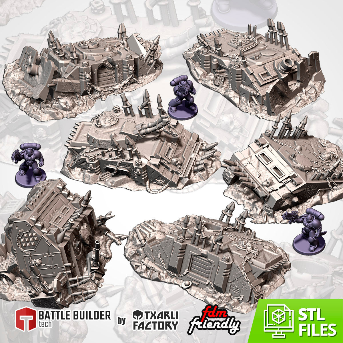 Destroyed Panzer & Tank Wrecks – Realistic Battlefield Ruins for Grimdark & Historical Wargames