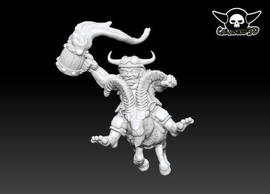 Halfling ram biker Fantasy Football Calaverd 3D