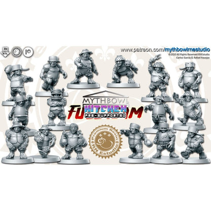 Kitchen Halflings Team for Fantasy Football Miniature Tabletop Game Mythbowl RN estudio
