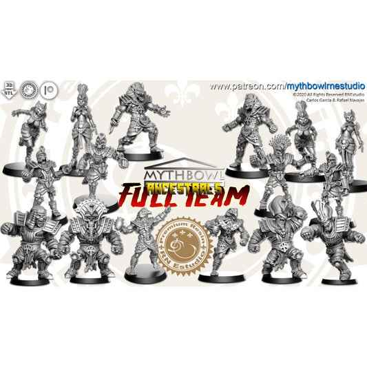 Ancestrals team tomb kings team for fantasy football miniature tabletop game Mythbowl RN estudio