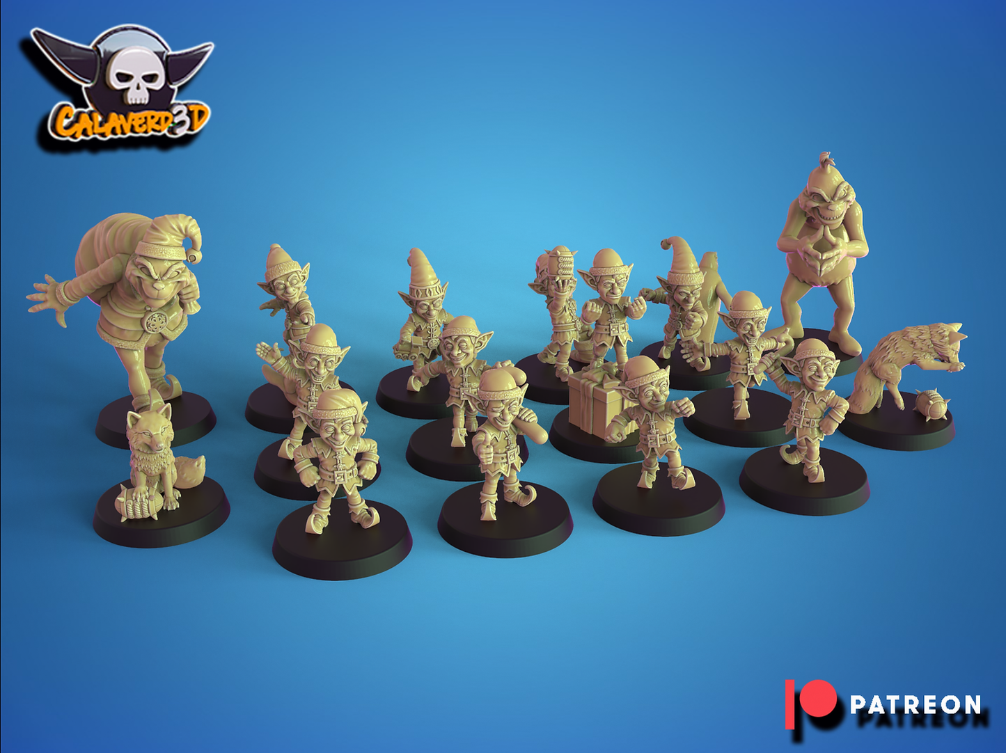 Santa´s little helpers Gnome team for Fantasy Football Miniatures Game Calaverd3D