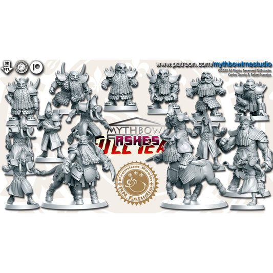 Ashes Chaos Dwarven Team for Fantasy Football Miniature Tabletop Game Mythbowl RN estudio
