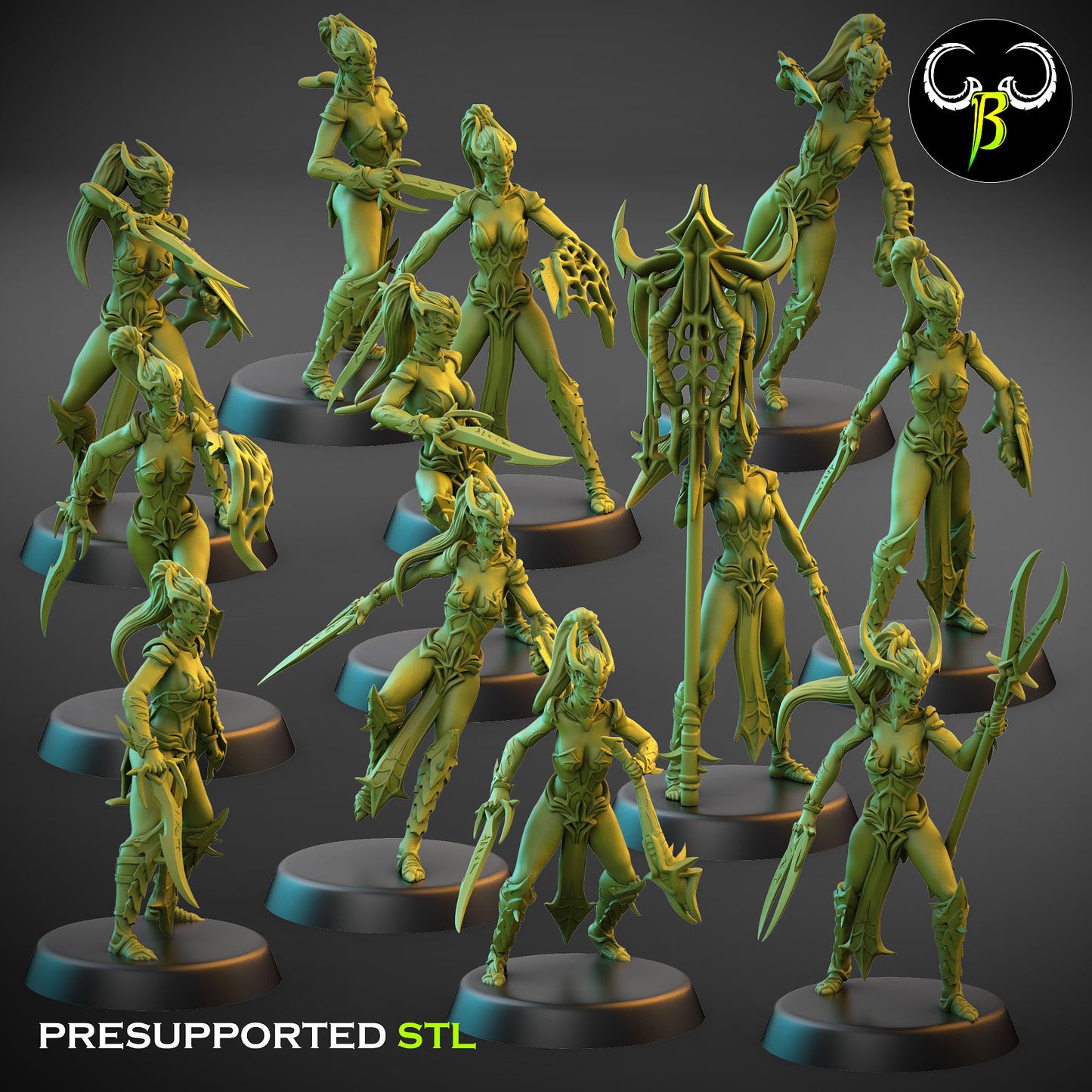 Blade Spider’s Cultist squad - CULT OF THE EIGHT - Dark Elves army - Clay Beast Creations - TheMajorLab