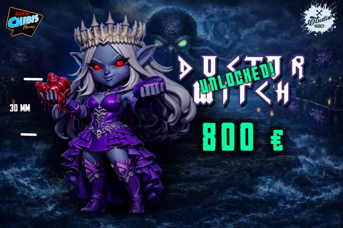 Sons of Kraken Chibi Dark Elves for fantasy football miniature tabletop game Big Head Chibis (Copy) - TheMajorLab