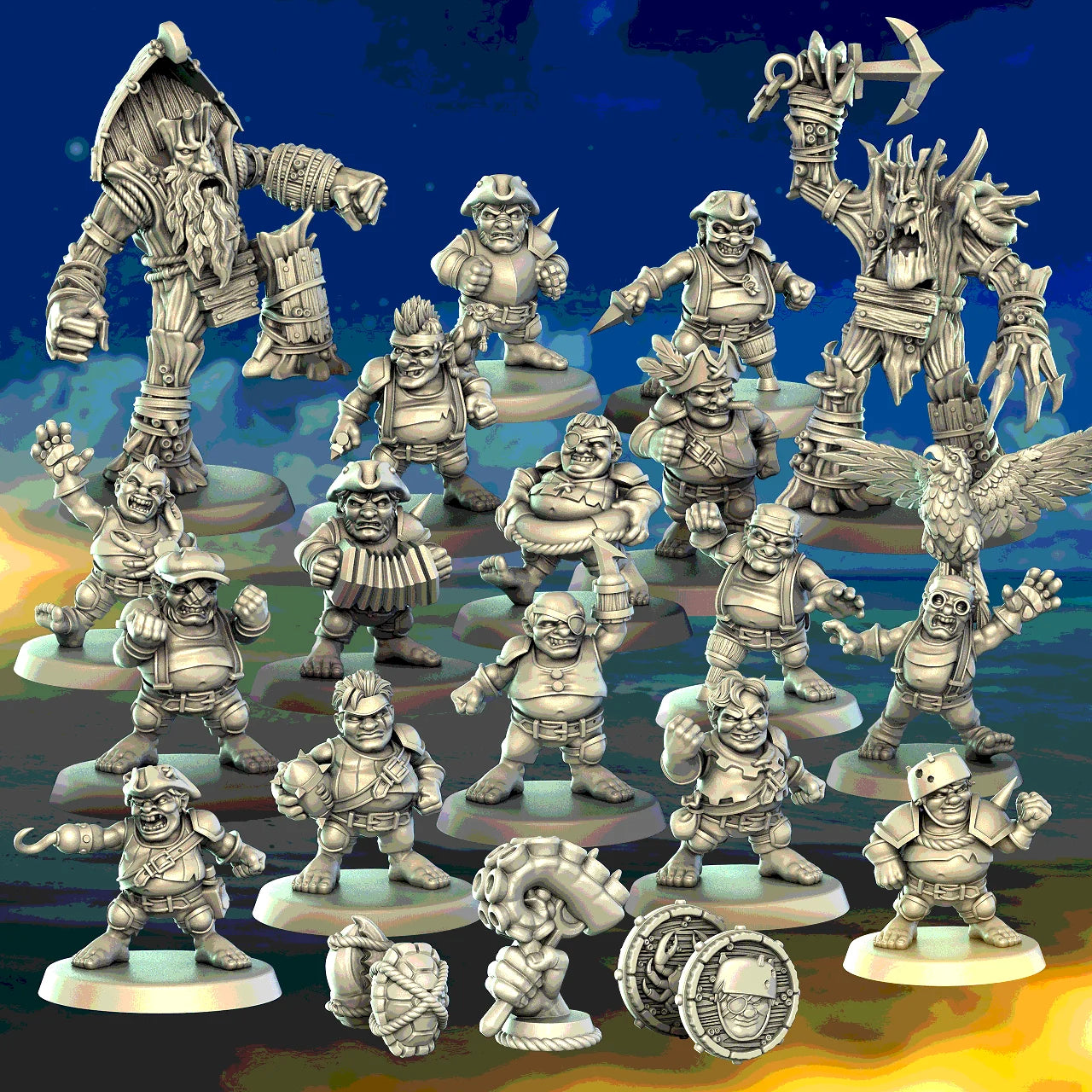 Hungry Piranha Halfling Team for Fantasy Football Miniature Tabletop Game Punga Miniatures