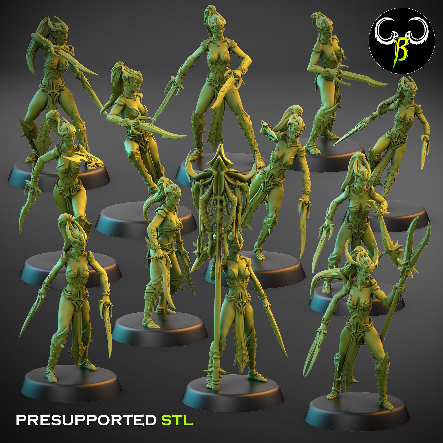 Blade Spider’s Cultist squad - CULT OF THE EIGHT - Dark Elves army - Clay Beast Creations - TheMajorLab