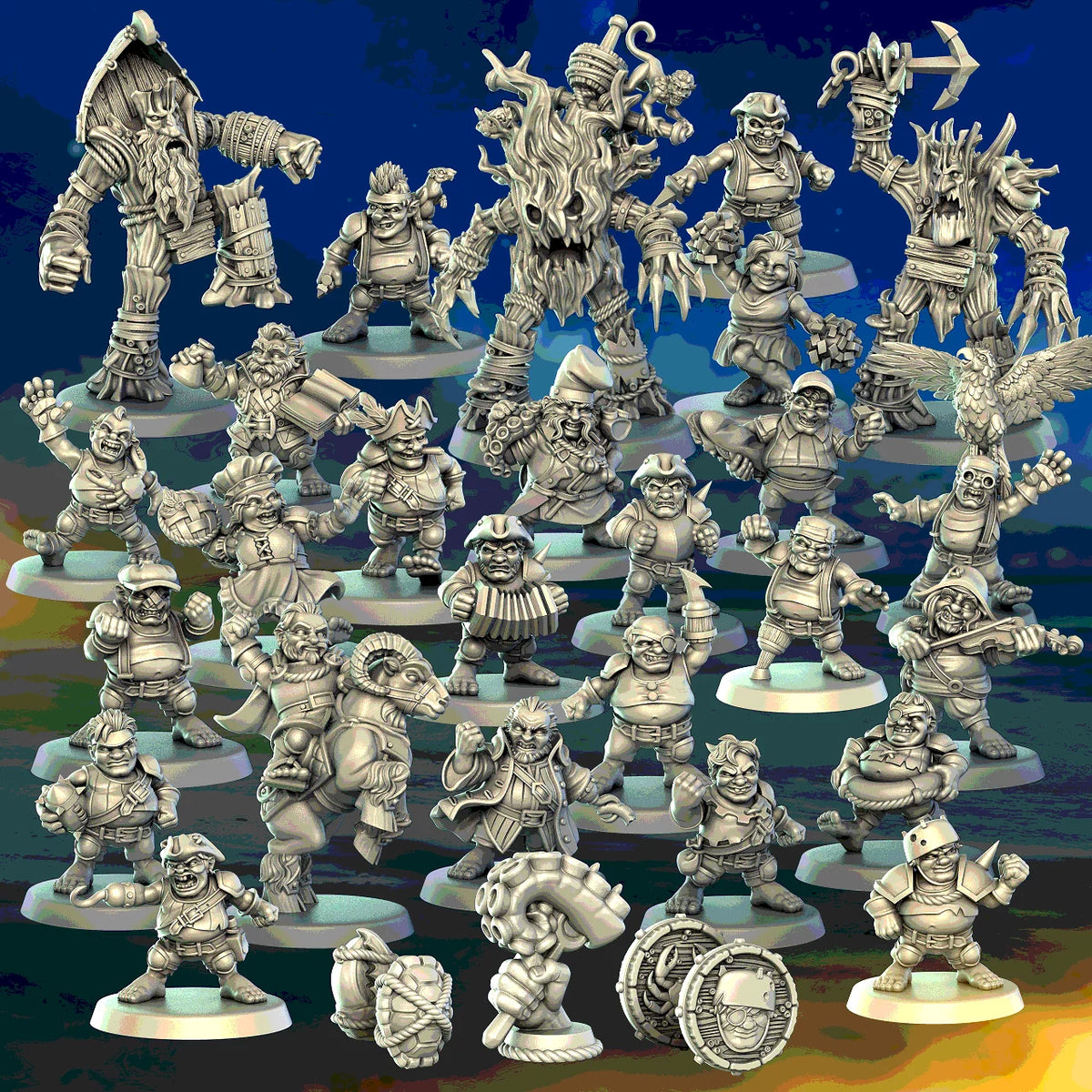 Hungry Piranha Halfling Team for Fantasy Football Miniature Tabletop Game Punga Miniatures - TheMajorLab
