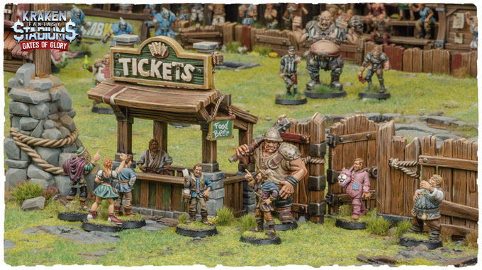 Kraken Stadium Gates of Glory Booths for Fantasy Football Tabletop Miniature Game - Kraken 3D Studios