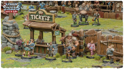 Kraken Stadium Gates of Glory Booths for Fantasy Football Tabletop Miniature Game - Kraken 3D Studios