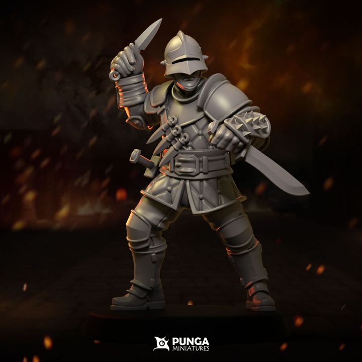 Witch Hunter Hero Halfling Ogre Dwarf Human Punga Miniatures D&D TTRPG Miniature Warband