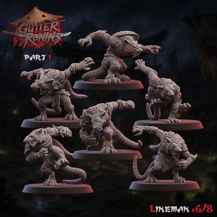 Gutter Ronins - Ratmen Team - UGNI Miniatures