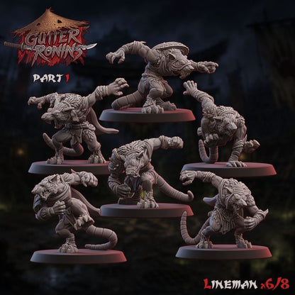 Gutter Ronins - Ratmen Team - UGNI Miniatures