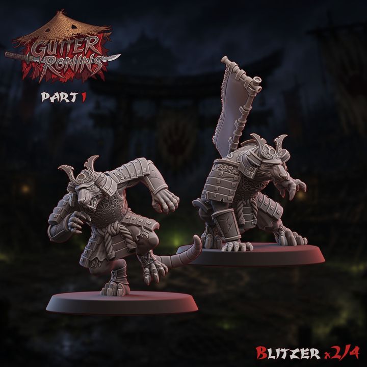 Gutter Ronins - Ratmen Team - UGNI Miniatures